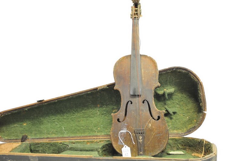 Antique Violin In Case: Marked Hopi On Back of body, no visible label, 23"