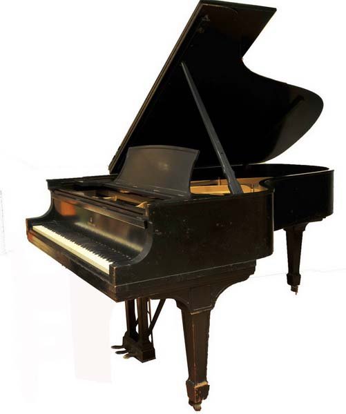 1927 B Steinway Grand Piano: 1927 Steinway Model B serial number 256636, with ebony case, satin finish, measures 6'10" . The Piano came with a range of 7 1/3" Octaves and has the original although somewhat marred satin finish. At