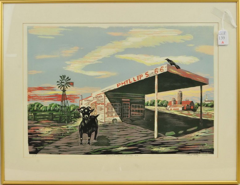 Mark Philips Limited Edition Print: "Prancer on Route 66" 2006 #1 of 15 measures 21x15, pencil signed