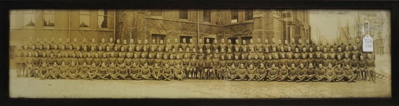 1917 Royal Canadian Air Force Yard long Photo: Royal Flying Corps Course 19 #4 S of MA Toronto Ontario November 27th 1917, measures 40x9 in original Oak frame.