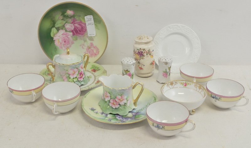 Two Boxes of Estate Bavarian China: Bowls, Plates, hand painted pieces, tea cups and more, to include Limoges, Bavaria