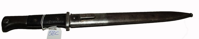 WWI German Mauser 98 Bayonet: 16" original scabbard