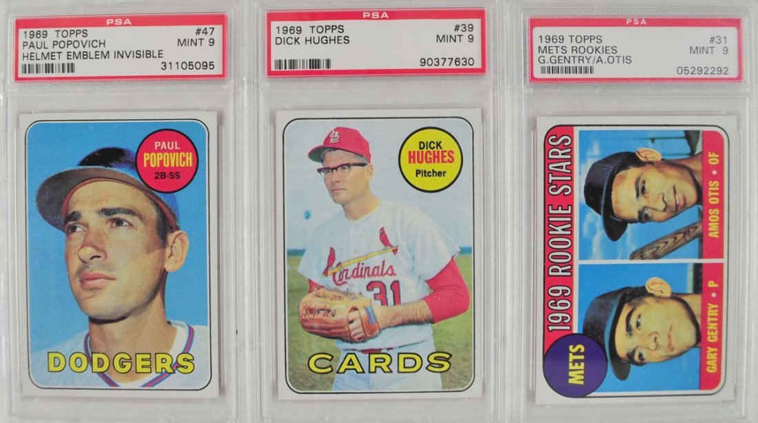 12 1969 Topps Baseball Cards PSA Graded Mint 9 (1 of 8)