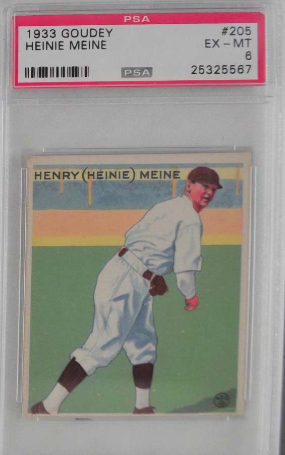 1933 Goudey Heinie Meine PSA 6 (1 of 2)