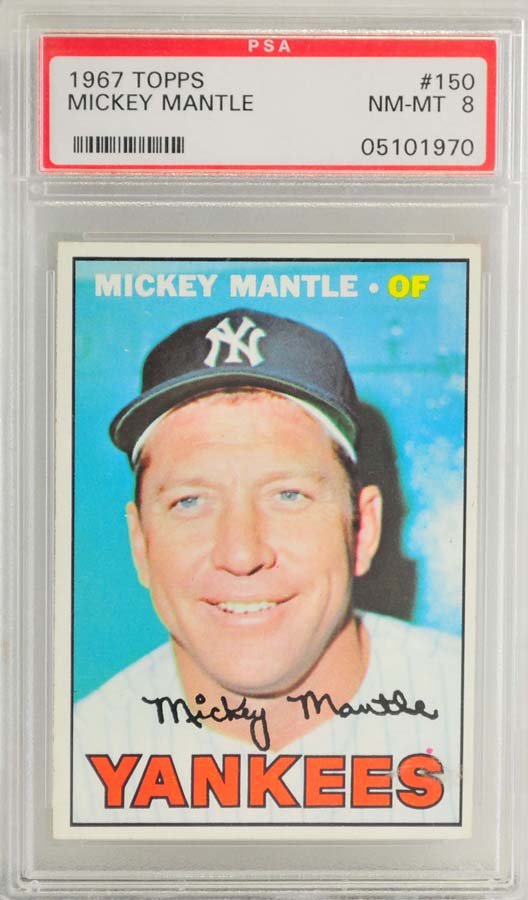 1967 Topps Mickey Mantle PSA Graded 8 (1 of 2)