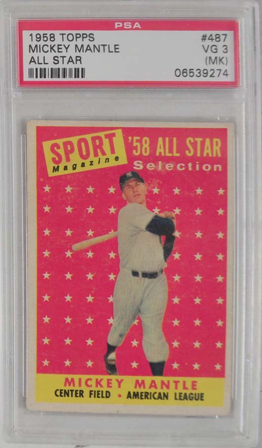 1958 Topps Mickey Mantle All-Star PSA 3 (1 of 2)