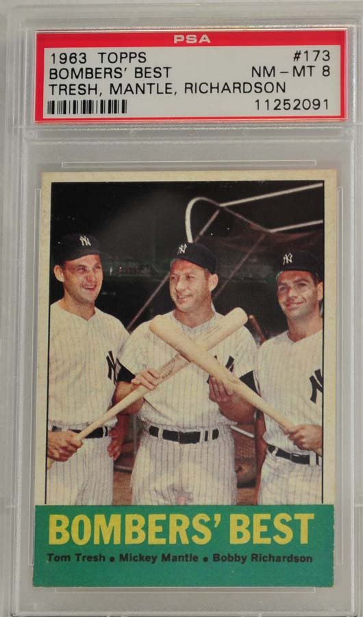 1963 Topps Bombers Best Mickey Mantle PSA 8 (1 of 2)