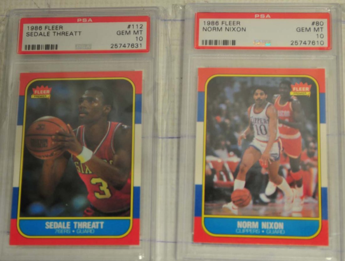 5 1986 Fleer Basketball Cards PSA Gem Mint 10 (1 of 2)