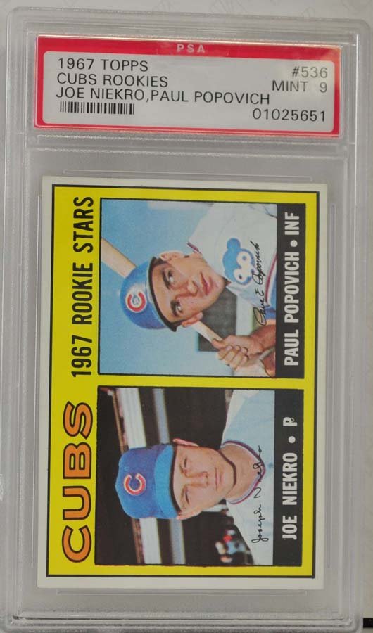 1967 Topps Cubs Rookies Joe Niekro PSA 9 (1 of 2)
