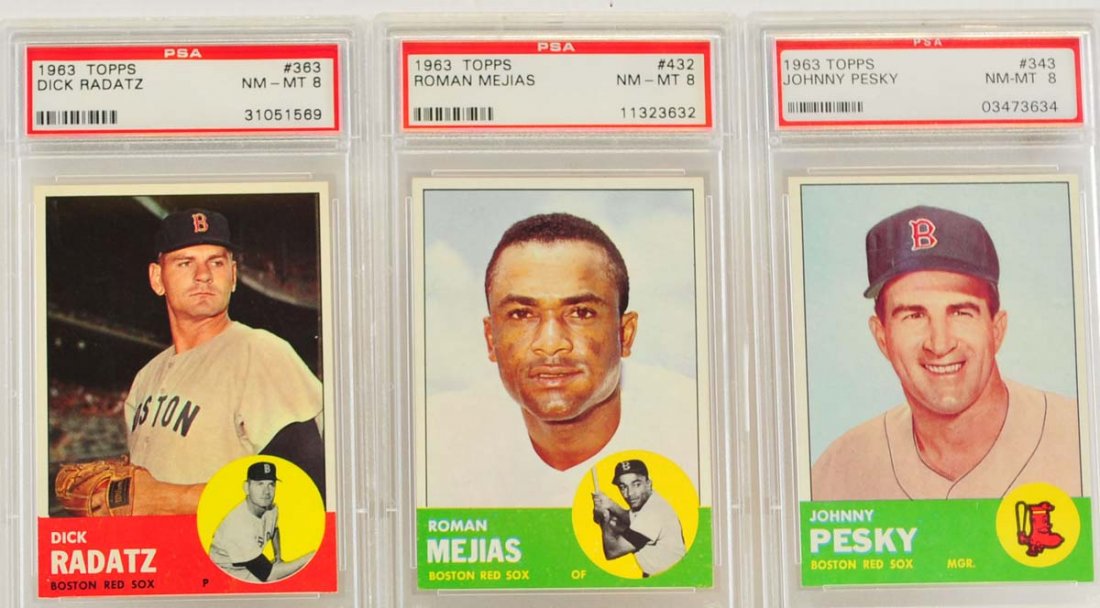 10 1963 Topps PSA 8 Graded Red Sox Cards (1 of 6)