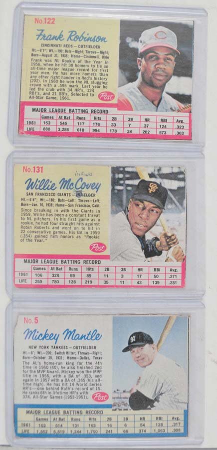 7 1962 Post Cereal Cards (1 of 3)