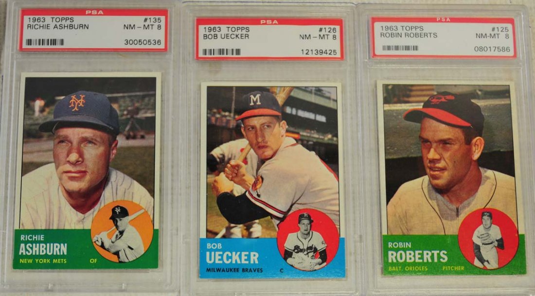 5 1963 Topps Baseball Cards PSA Graded 8 (1 of 4)
