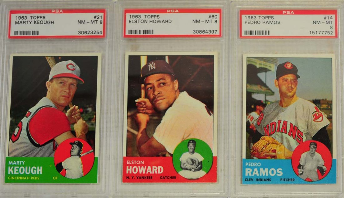 7 1963 Topps Baseball Cards PSA Graded 8 (1 of 5)