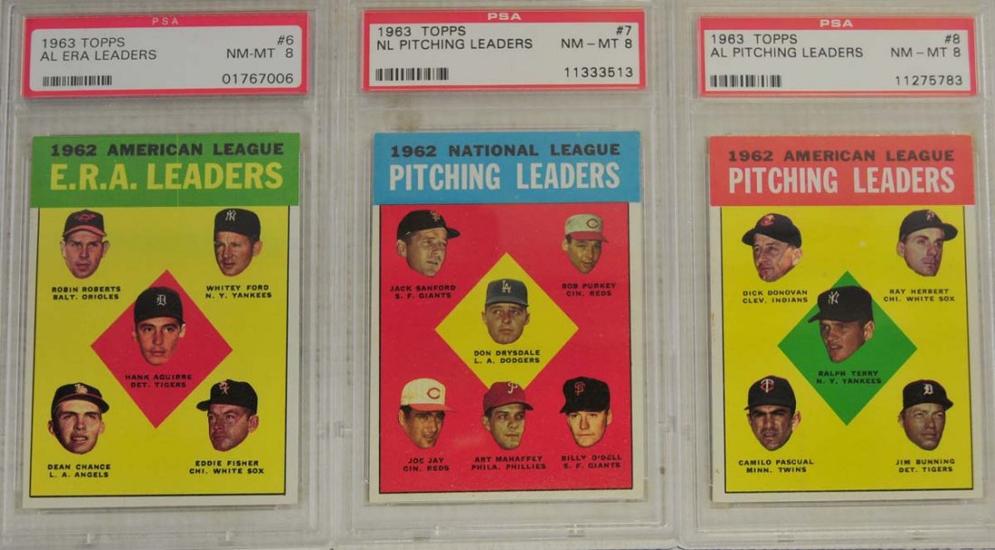 7 1963 Topps Baseball Cards PSA Graded 8 (1 of 6)