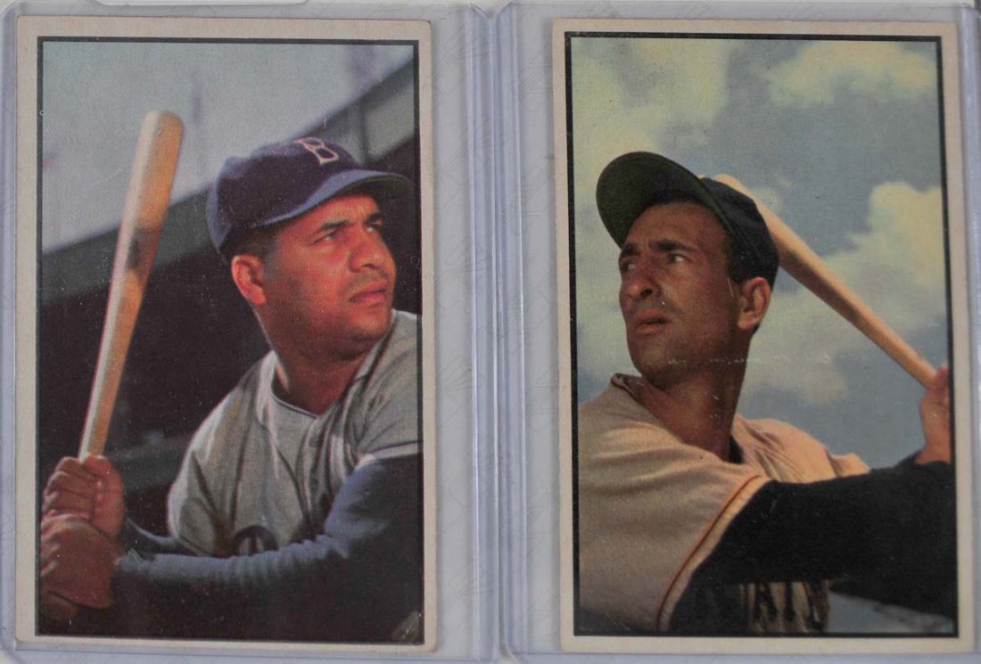 Two 1953 Bowman Color Campanella and Abrams (1 of 2)