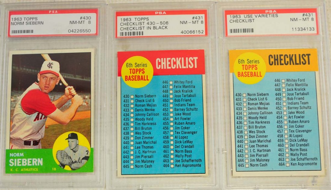 10  1963 Topps Baseball Cards PSA Graded 8 (1 of 7)