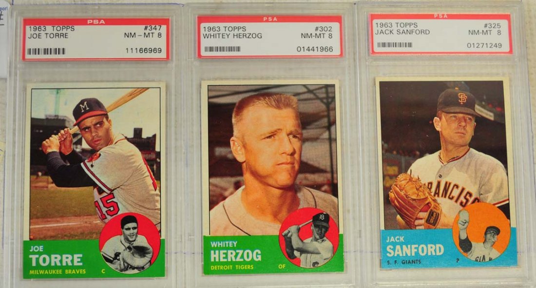 8 1963 Topps Baseball Cards PSA Graded 8 (1 of 7)