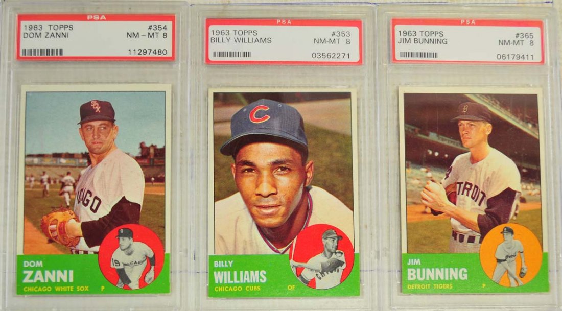 7 1963 Topps Baseball Cards PSA Graded 8 (1 of 6)