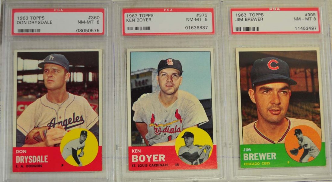8 1963 Topps Baseball Cards PSA Graded 8 (1 of 6)