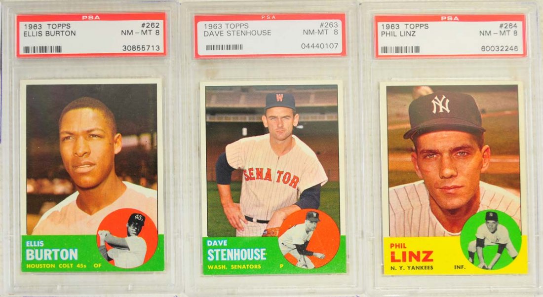 10  1963 Topps Baseball Cards PSA Graded 8 (1 of 8)