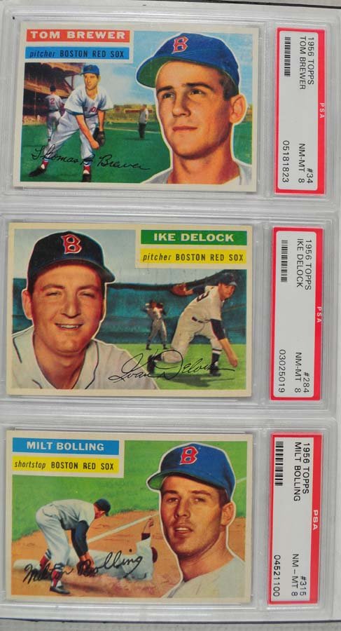 Three 1956 Topps Baseball Cards PSA 8 (1 of 2)