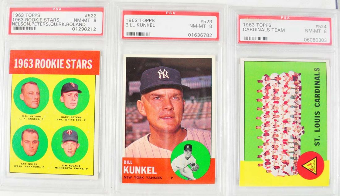 20 1963 Topps Baseball Cards PSA Graded 8 (1 of 10)