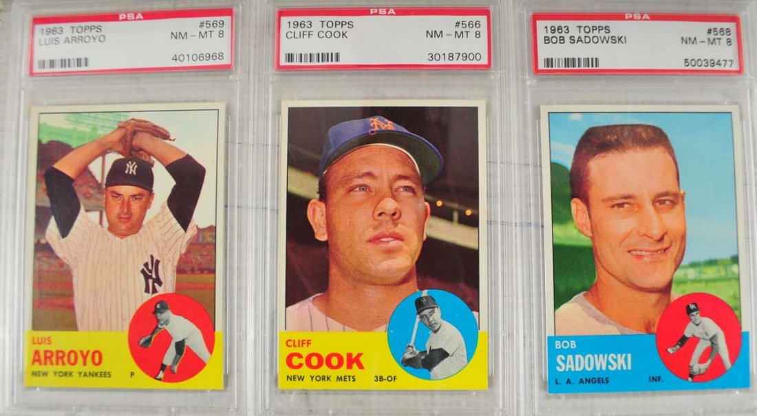 20 1963 Topps Baseball Cards PSA Graded 8 (1 of 10)