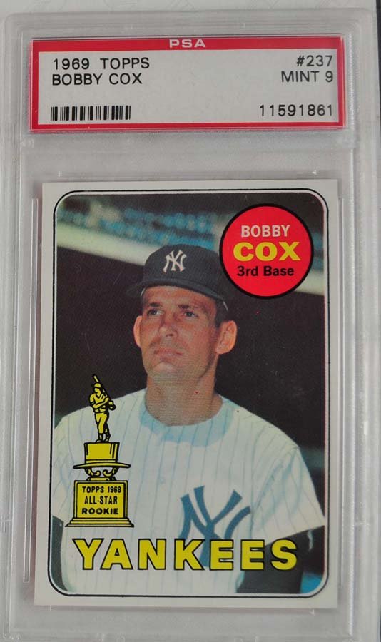 1969 Topps Bobby Cox Rookie Card PSA Graded Mint 9 (1 of 2)