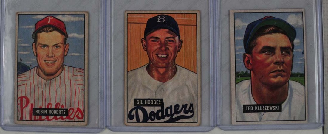 Three 1951 Bowman Mid Grade HOF Players (1 of 2)