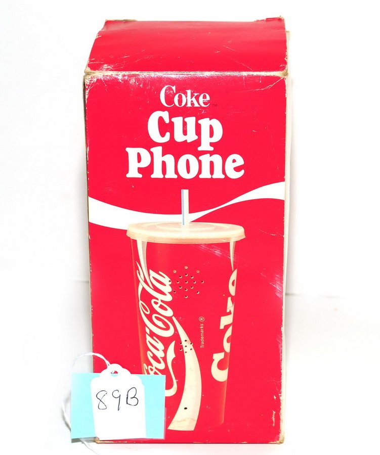 Coca-Cola Coke Cup Shaped one piece full feature 0: Coca-Cola Advertising Coke Cup Shaped one piece full feature electronic telephone Model AR-5040 with original box and paperwork.