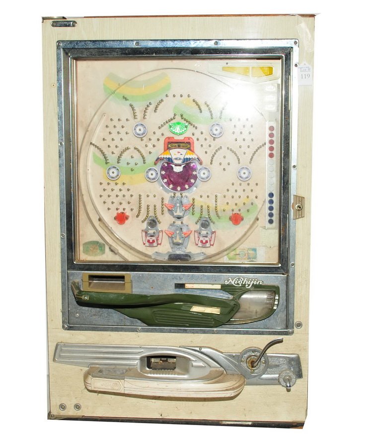 Nishijin Pachinko Machine: Needs to be refurbished, all parts appear to be present except for back panel, 33x21