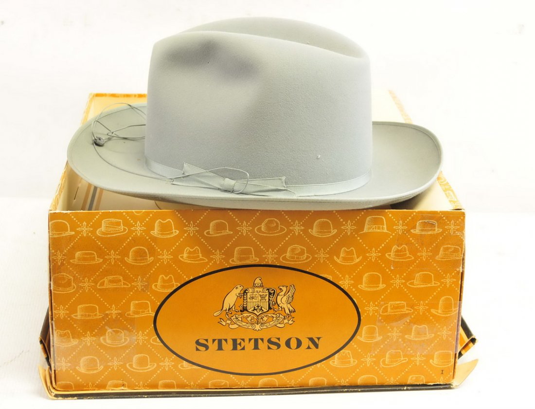 Vintage Stetson Hat in Original Box: Size 7 1/2" with initials HFH inside