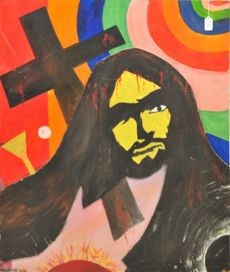 AOB depicting Jesus: Sign by John Marshall 1992. 32 X 38