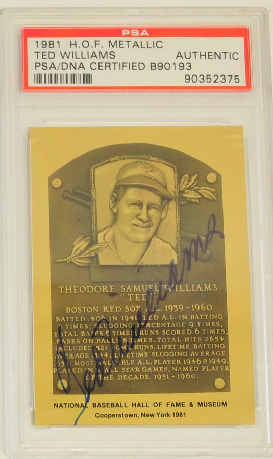 1981 HOF Metallic Ted Williams Auto PSA Certified (1 of 2)