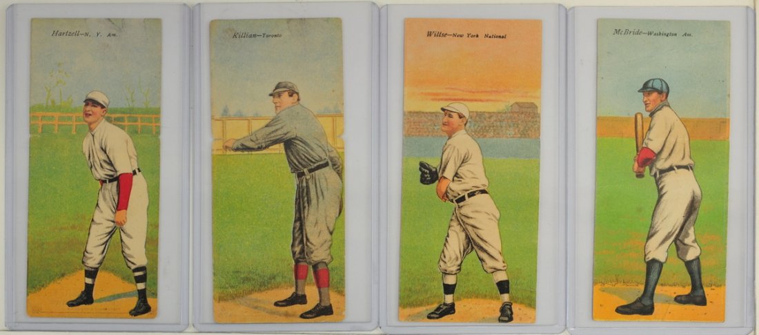 Four 1910 Mecca T201 Cards Ungraded (1 of 2)