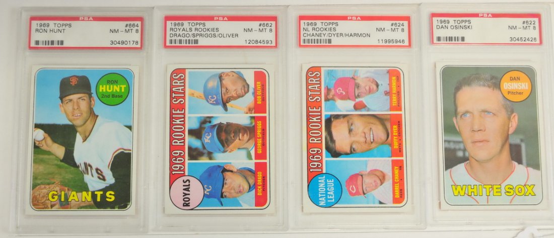 15 1969 Topps baseball Cards PSA Graded 8 (1 of 8)