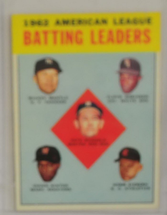 1963 Topps Batting Leaders Mickey Mantle Ungraded (1 of 2)