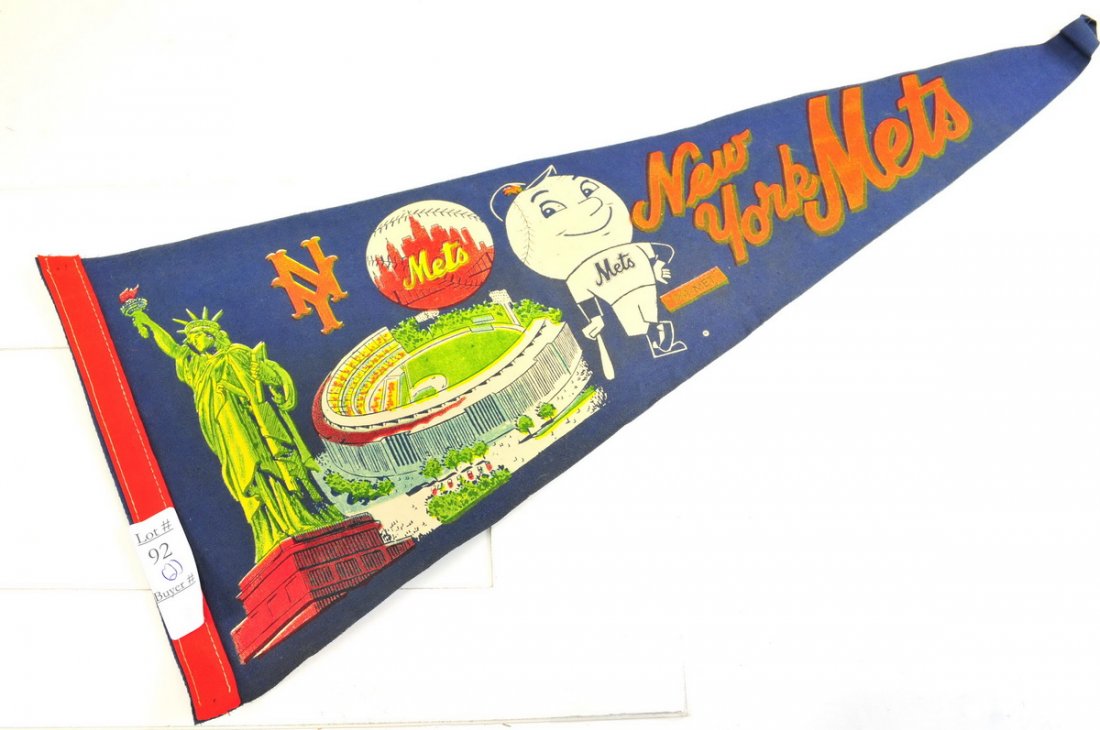 Two Vintage New York Pennants Yankees/Mets 1960's (1 of 2)