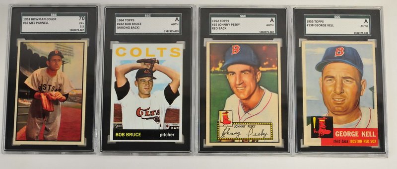 Four Vintage Baseball Cards Mel Parnell/Pesky (1 of 2)