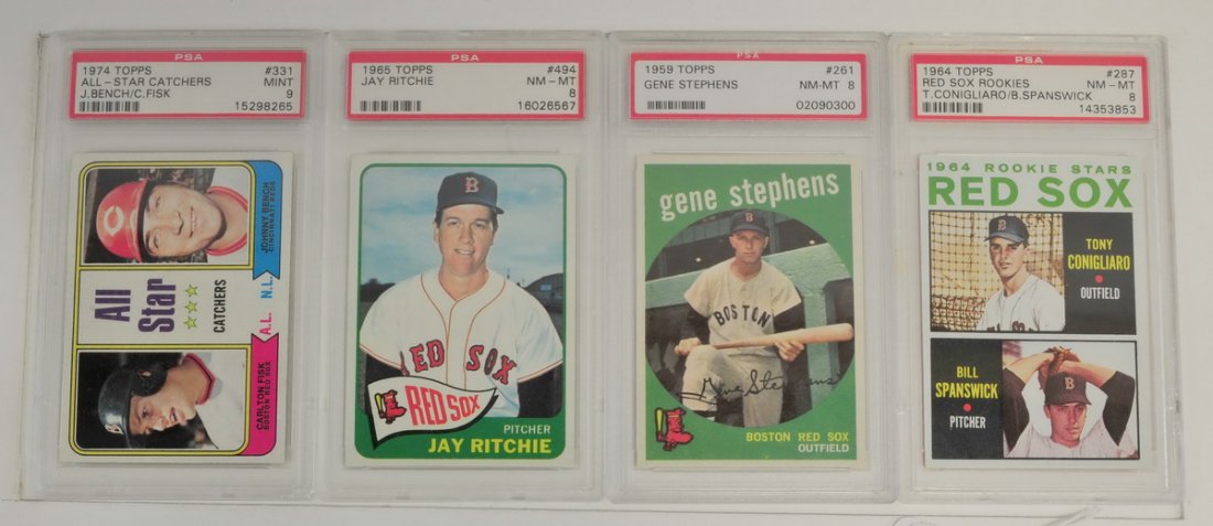 Four Vintage Graded baseball Cards PSA8 and 9 (1 of 3)