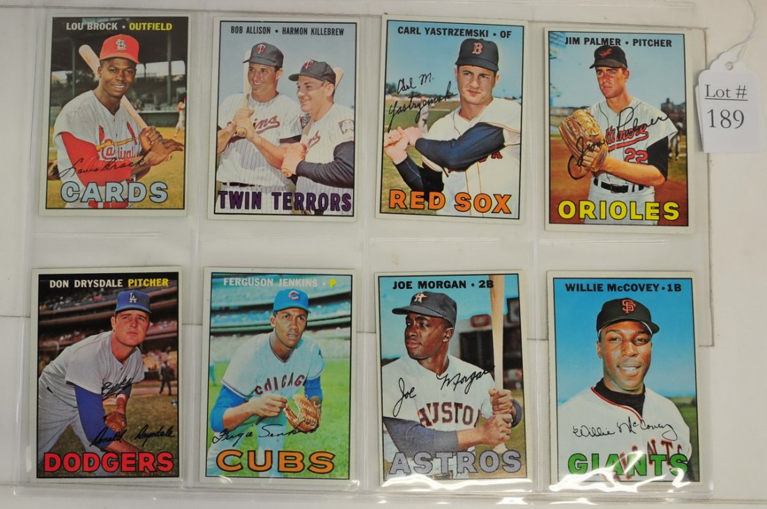8 1967 Topps Baseball Hall Of Famers (1 of 2)