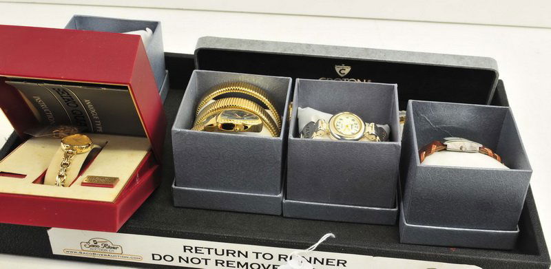 7 New in Box Ladies Designer Watches: Two Croton Watches, Geneva Watches, Seiko Watch, snake style watches