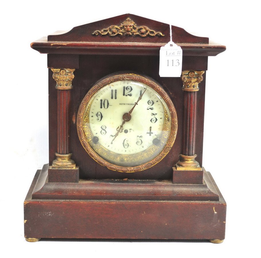 Seth Thomas Mantle Clock: Wood Case 12"