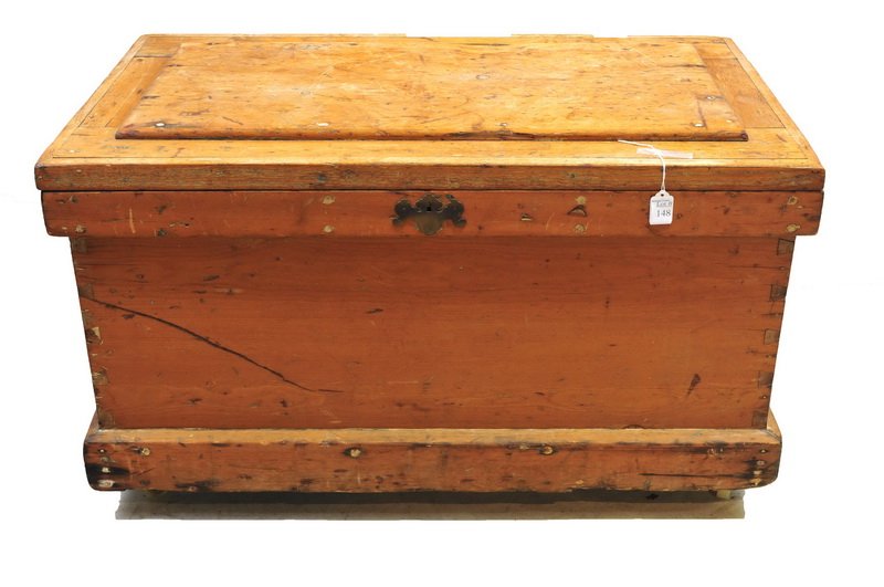Antique Tool Box: Needs to be painted, finish is down to bare wood, 19th century, measures 37x23