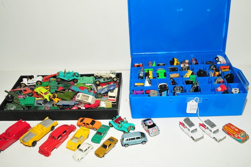 One Hundred plus: Misc. small carts and trucks. To include: Matchbox, Lesney, Tootsies and etc.