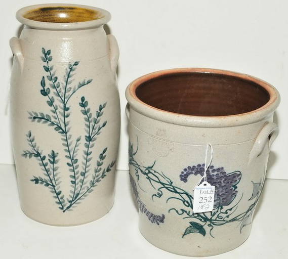 Two Pieces Of Stoneware/salmon Falls Pottery