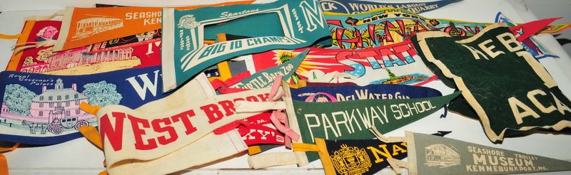 24 Vintage Pennants Hebron Academy: and Others, to include colleges, travel and more