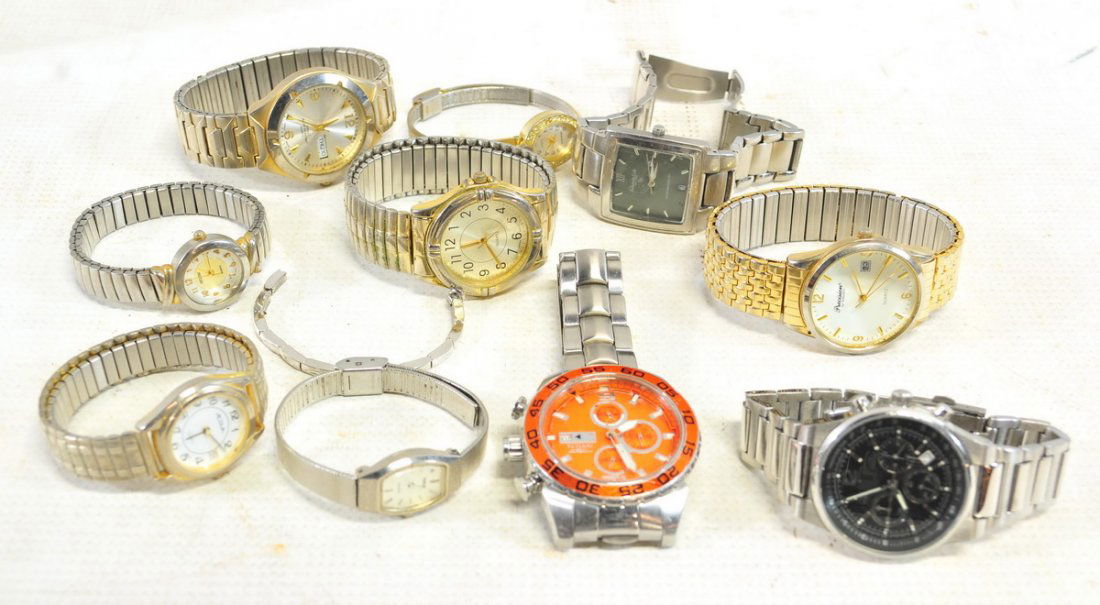 Watch, Pocket watch and clock lot: Watch, Pocket watch and clock lot including brands like: Benchmark, Waltham, Timex, invicta, Milan, caravelle, bulova, gruen, helbros, benrus, accutron, wittnauer, kenneth cole, Elgin Seiko and more.