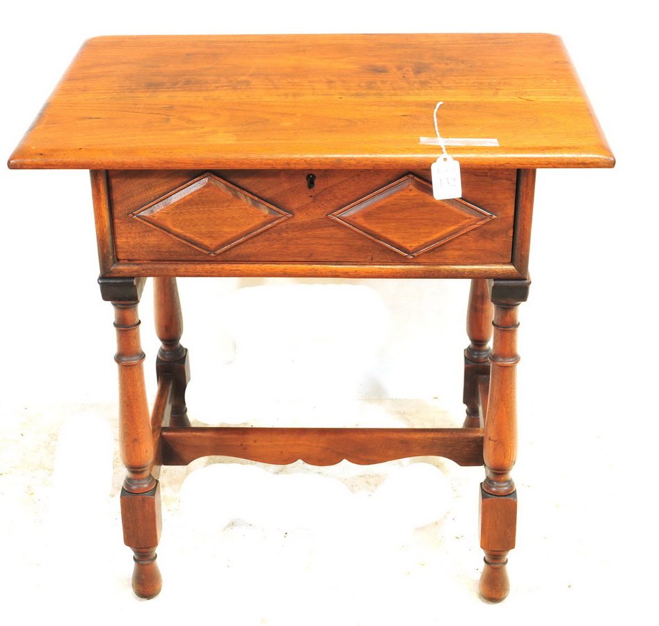 Mahogany Kittinger Stand With Drawer: Measures 24x16x24 with company plaque under