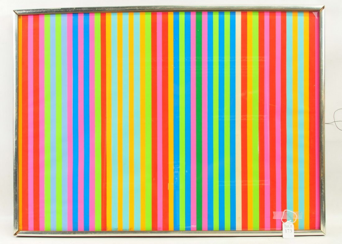 Modern Lithograph By Gene Davis: Measures 30x22 #21 of 50 signed on back "Passion Flower"